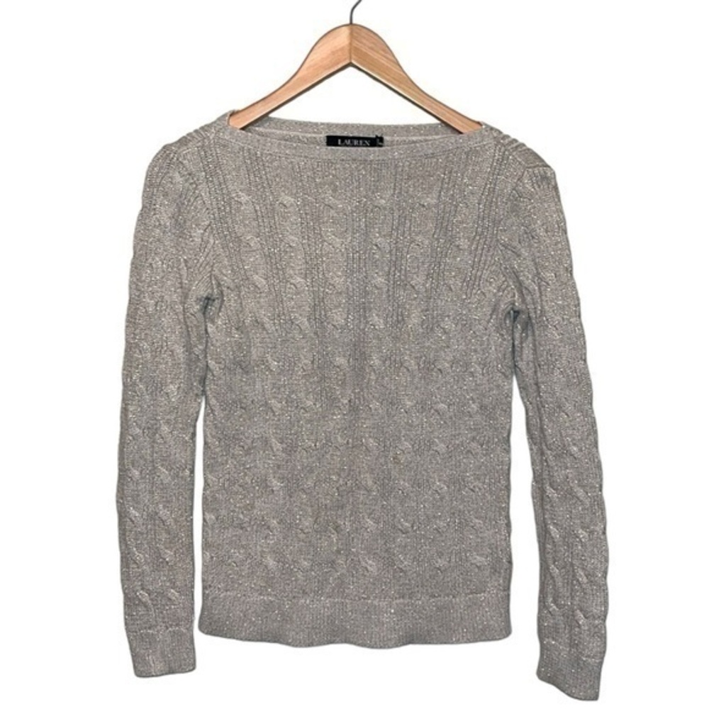 Lauren Ralph Lauren long sleeve knitted sweater women’s size small gray